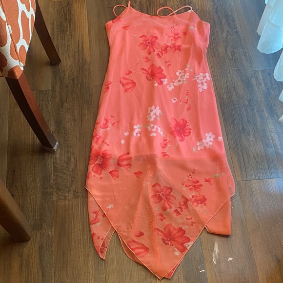 Floral Coral Maxi Dress - Picture 1 of 6